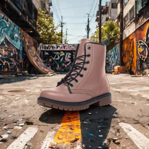 🛍️ Blush Pink Combat Boots – Power in Softness