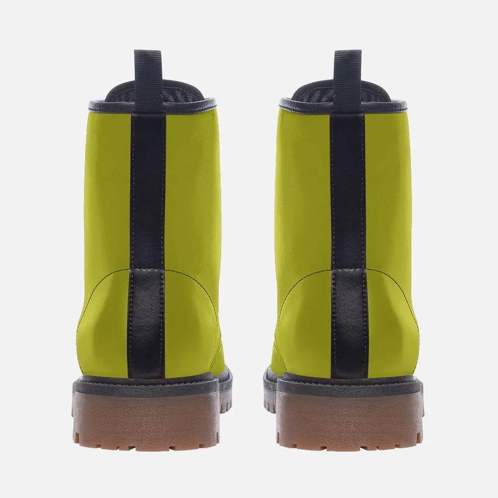 🛍️ Lime Green Combat Boots – Unapologetically Bold
