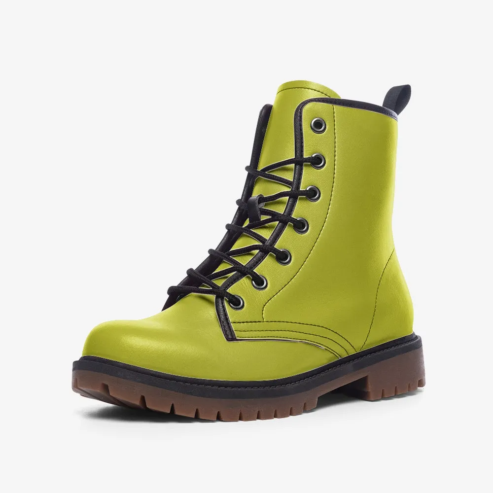🛍️ Lime Green Combat Boots – Unapologetically Bold