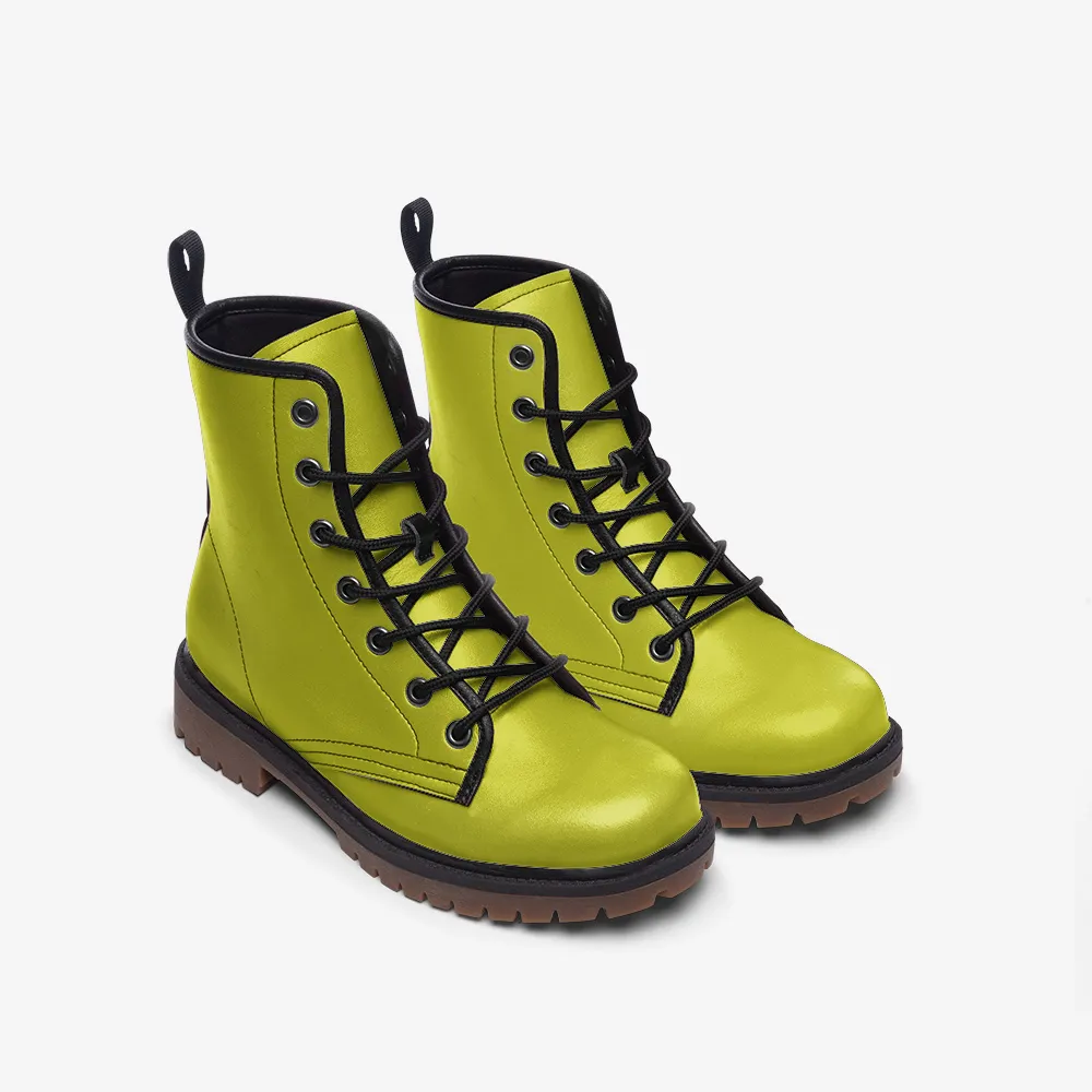 🛍️ Lime Green Combat Boots – Unapologetically Bold