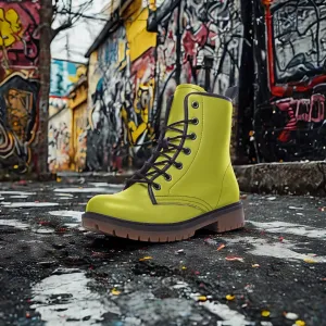 🛍️ Lime Green Combat Boots – Unapologetically Bold