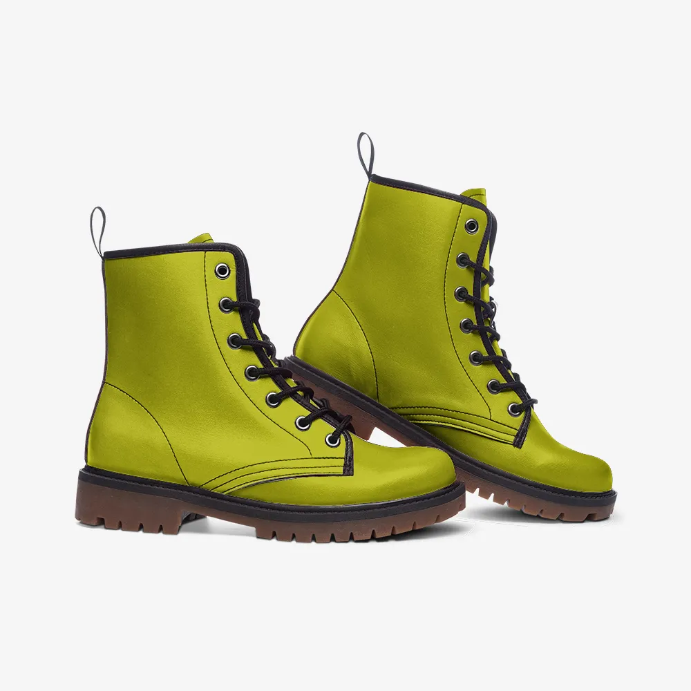 🛍️ Lime Green Combat Boots – Unapologetically Bold