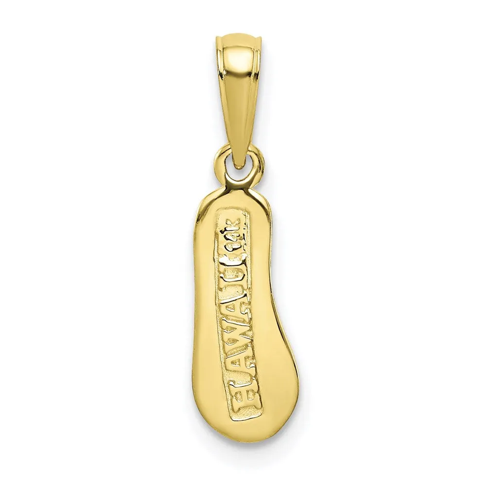 10K 3-D Hawaii Flip-Flop Pendant
