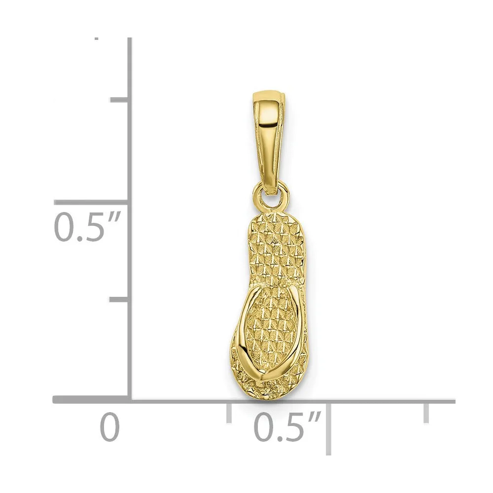 10K 3-D Hawaii Flip-Flop Pendant