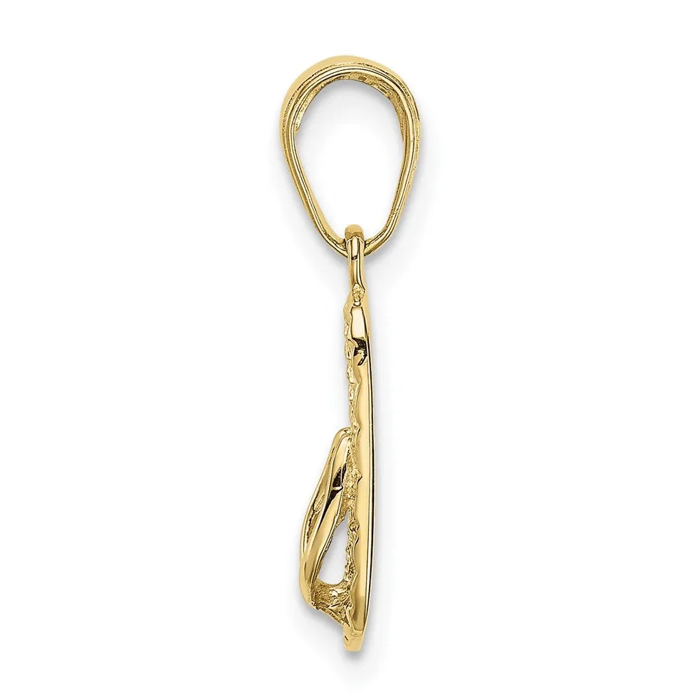 10K 3-D Hawaii Flip-Flop Pendant