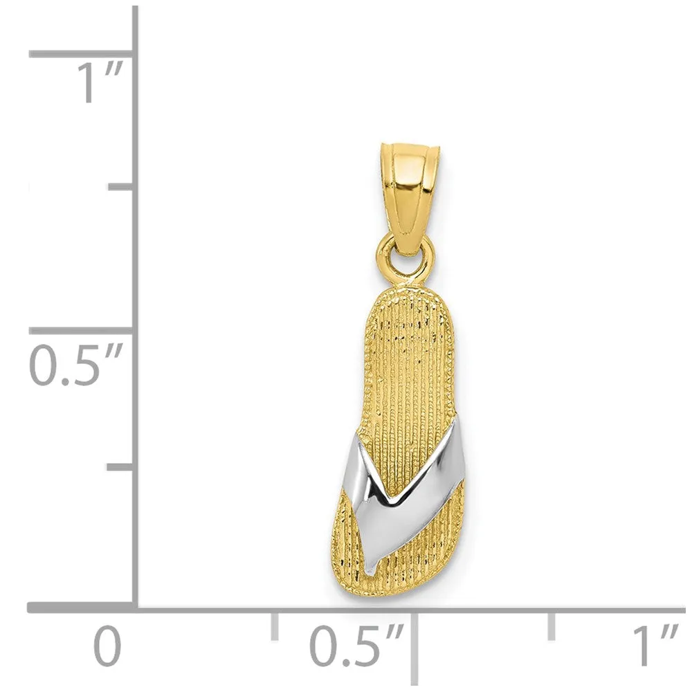 10k & Rhodium Flip Flop Charm