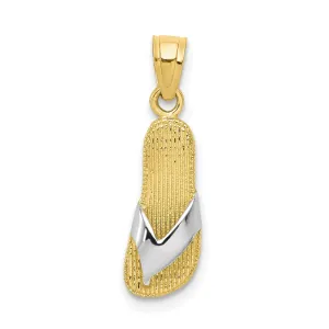 10k & Rhodium Flip Flop Charm