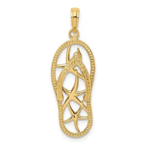 14K Multi Starfish Flip-Flop Charm