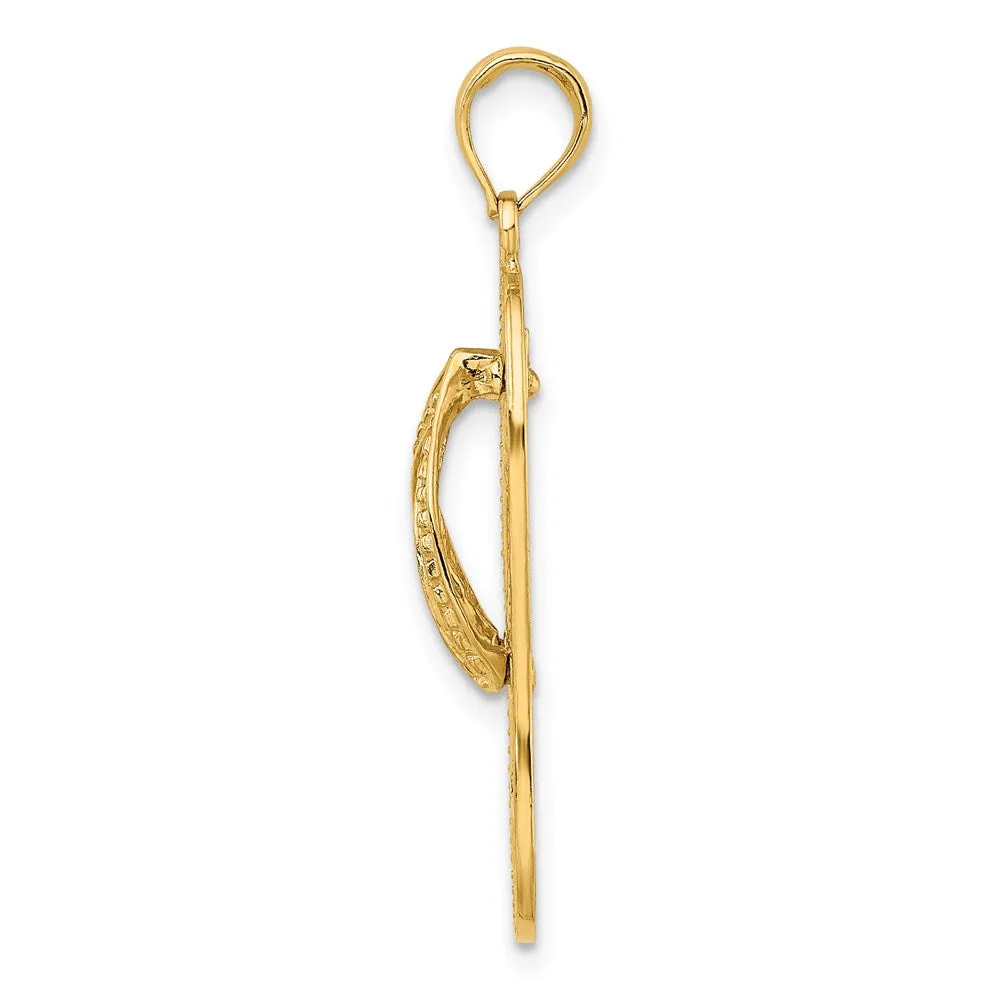 14K Multi Starfish Flip-Flop Charm