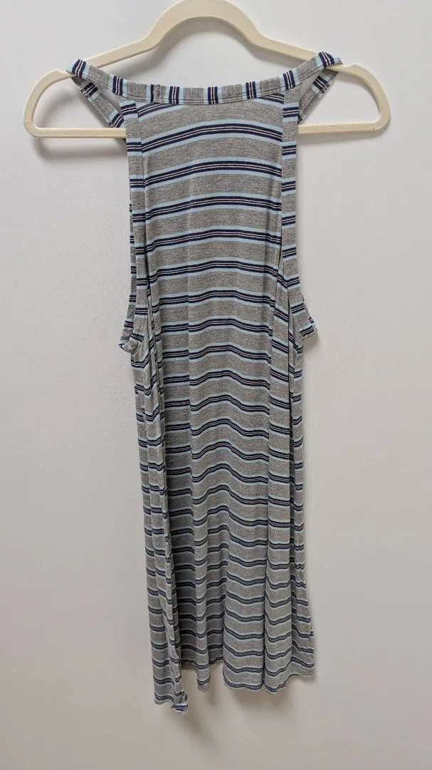 Alfani Intimates Grey/Blue Striped Sleeveless Nightgown