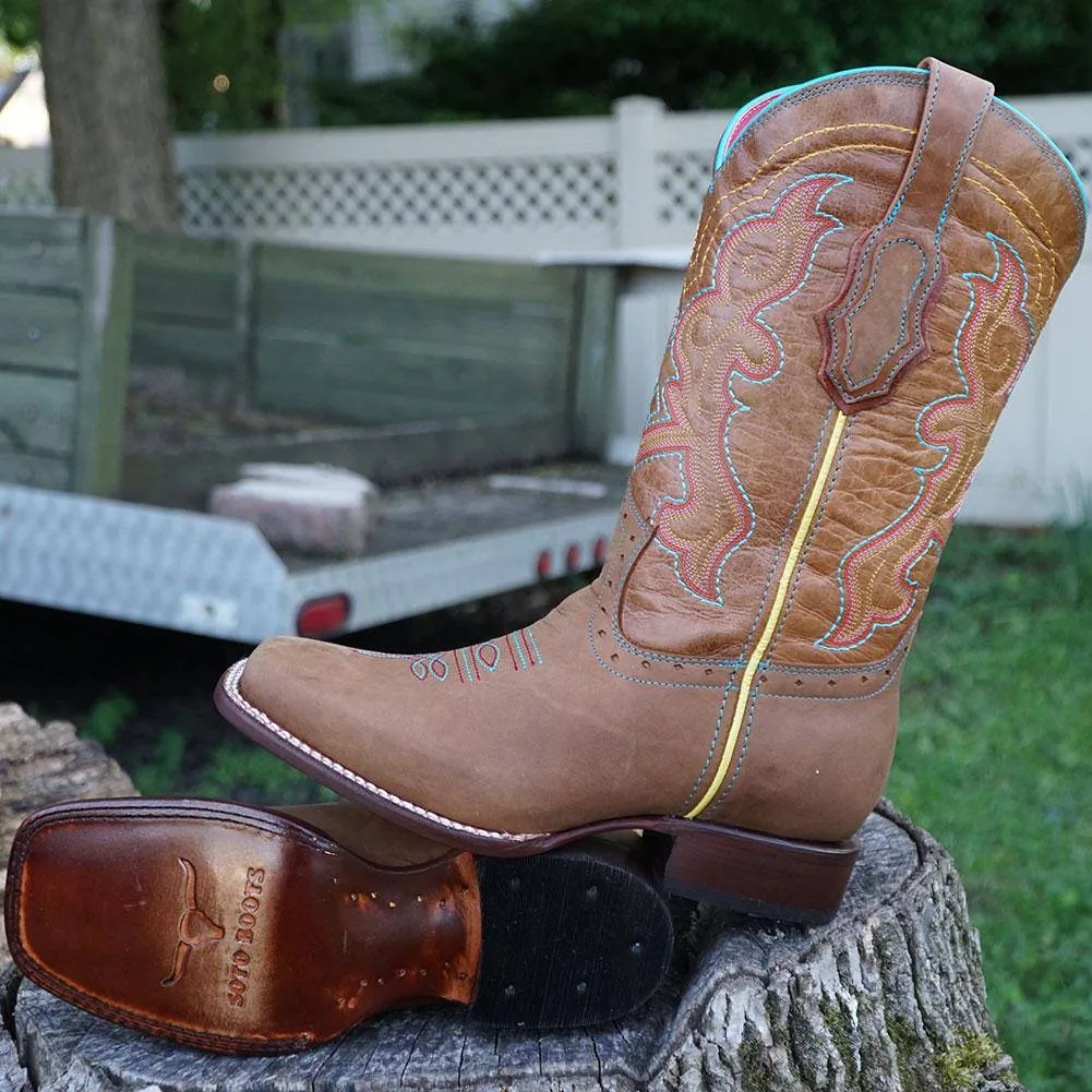 Ana Vaquera Western Boots | Women's Embroidered Square Toe Cowgirl Boots (M9002)