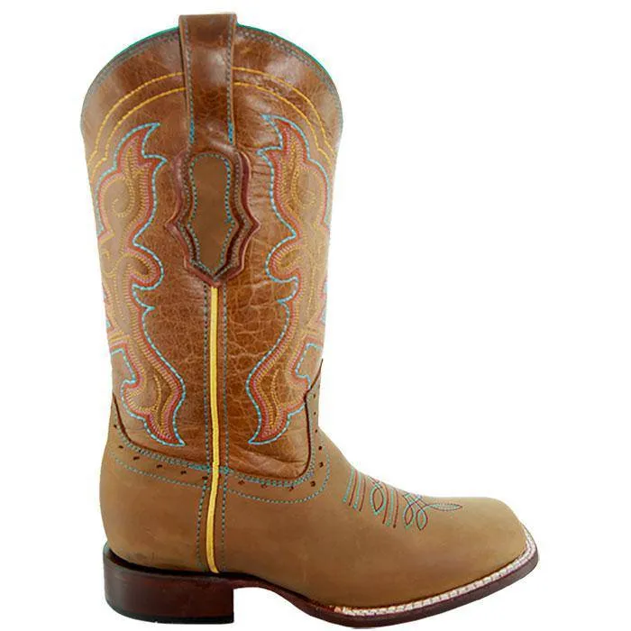 Ana Vaquera Western Boots | Women's Embroidered Square Toe Cowgirl Boots (M9002)