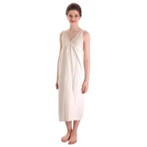 Antique Vintage Night Dress White Cotton/Crocheted Lace Yoke Perfect 38 Bust #2