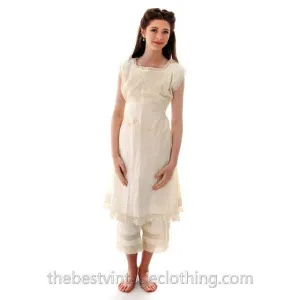 Antique Wedding Trousseau Set Victorian 5PC Set Fancy Whites Large