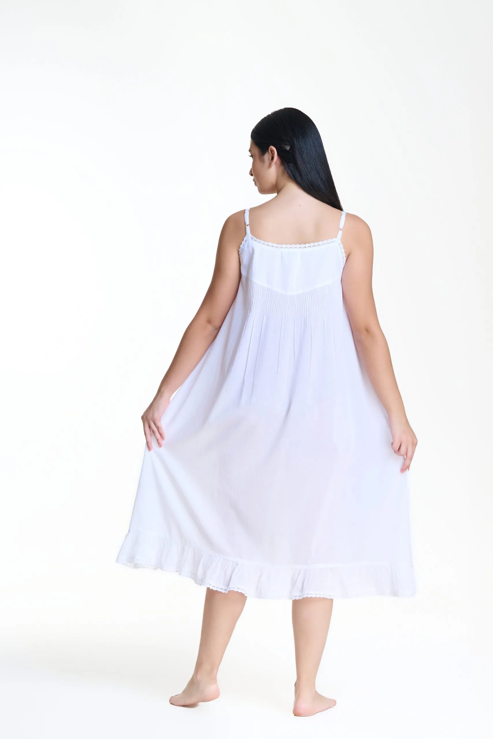 Arabella Pin Tucked Laced Nightie
