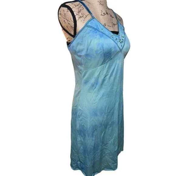 Aristocraft Women's Slip Dress Night Gown Sleepwear Vintage Blue Size 40