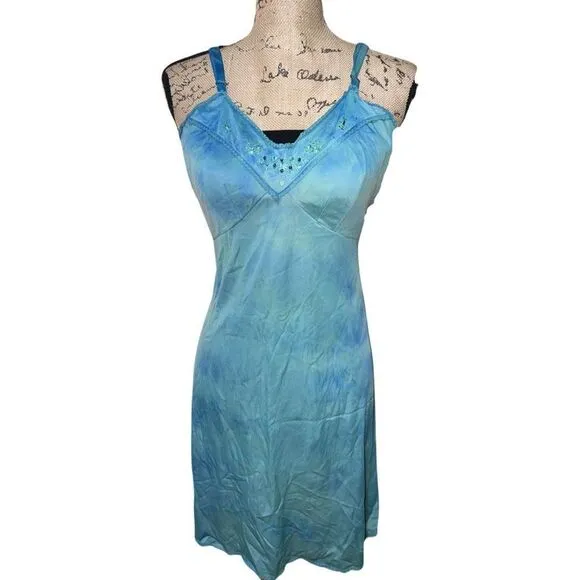 Aristocraft Women's Slip Dress Night Gown Sleepwear Vintage Blue Size 40