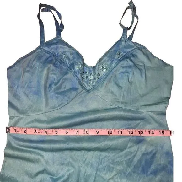Aristocraft Women's Slip Dress Night Gown Sleepwear Vintage Blue Size 40