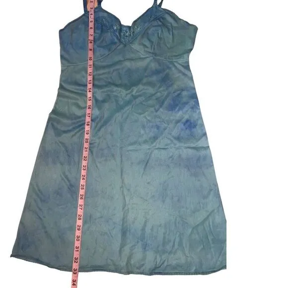 Aristocraft Women's Slip Dress Night Gown Sleepwear Vintage Blue Size 40