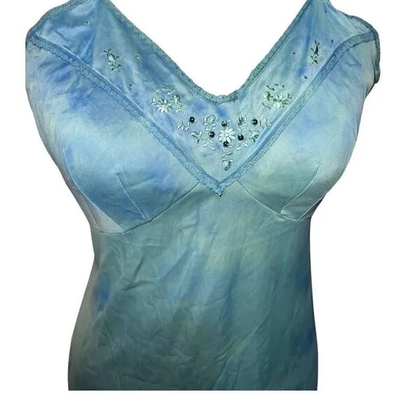 Aristocraft Women's Slip Dress Night Gown Sleepwear Vintage Blue Size 40