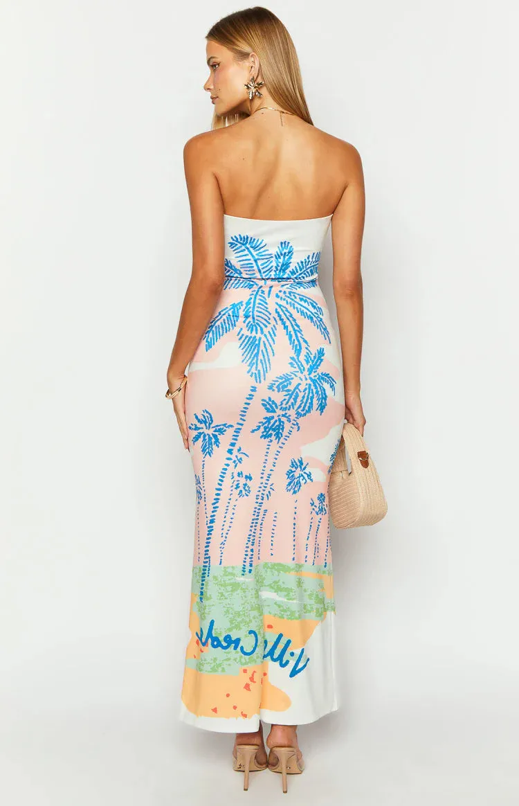 Arizona White Floral Print Maxi Dress