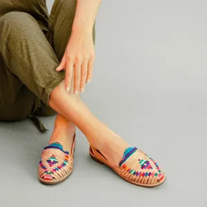 Artisans Vibrant Leather Huarache Sandals