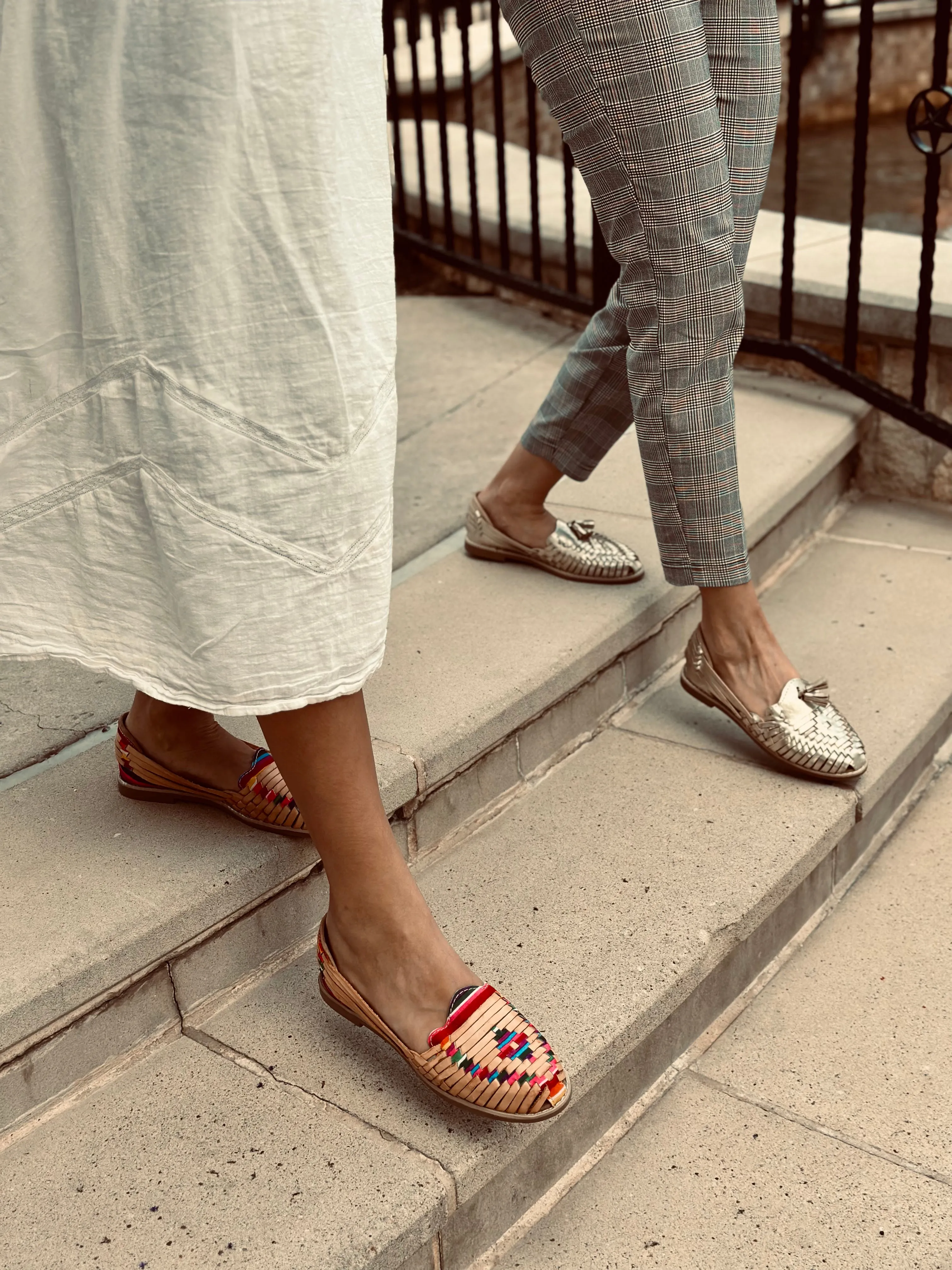 Artisans Vibrant Leather Huarache Sandals