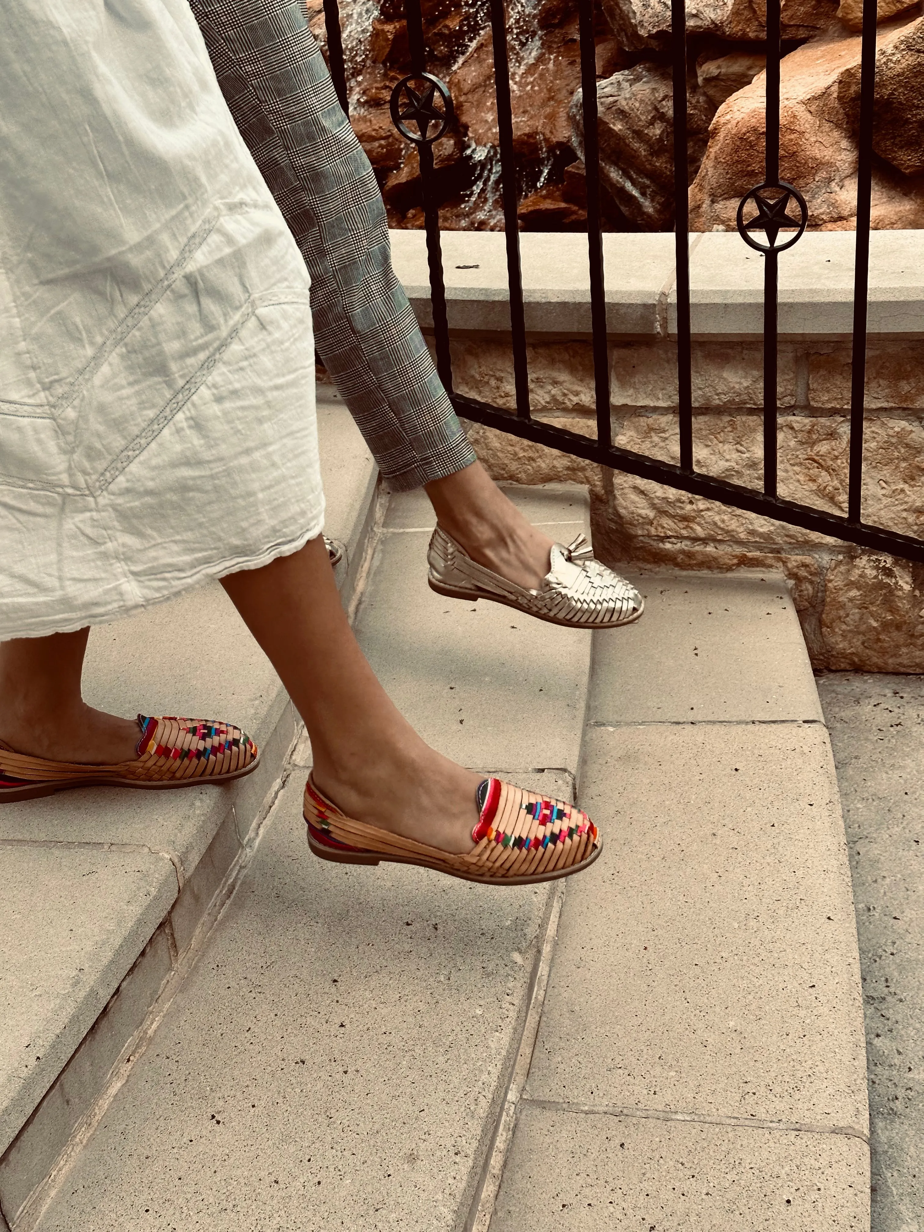 Artisans Vibrant Leather Huarache Sandals