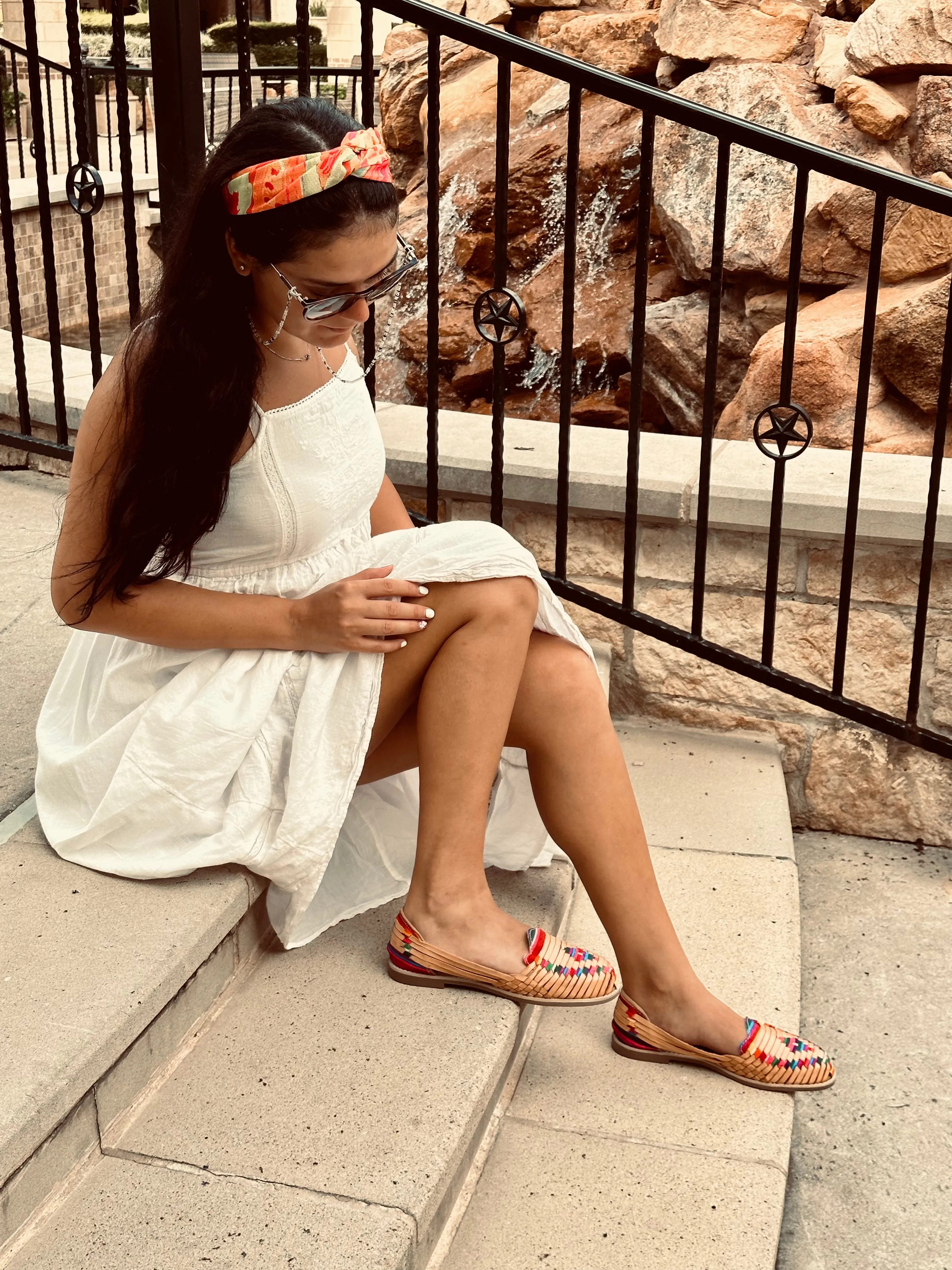 Artisans Vibrant Leather Huarache Sandals