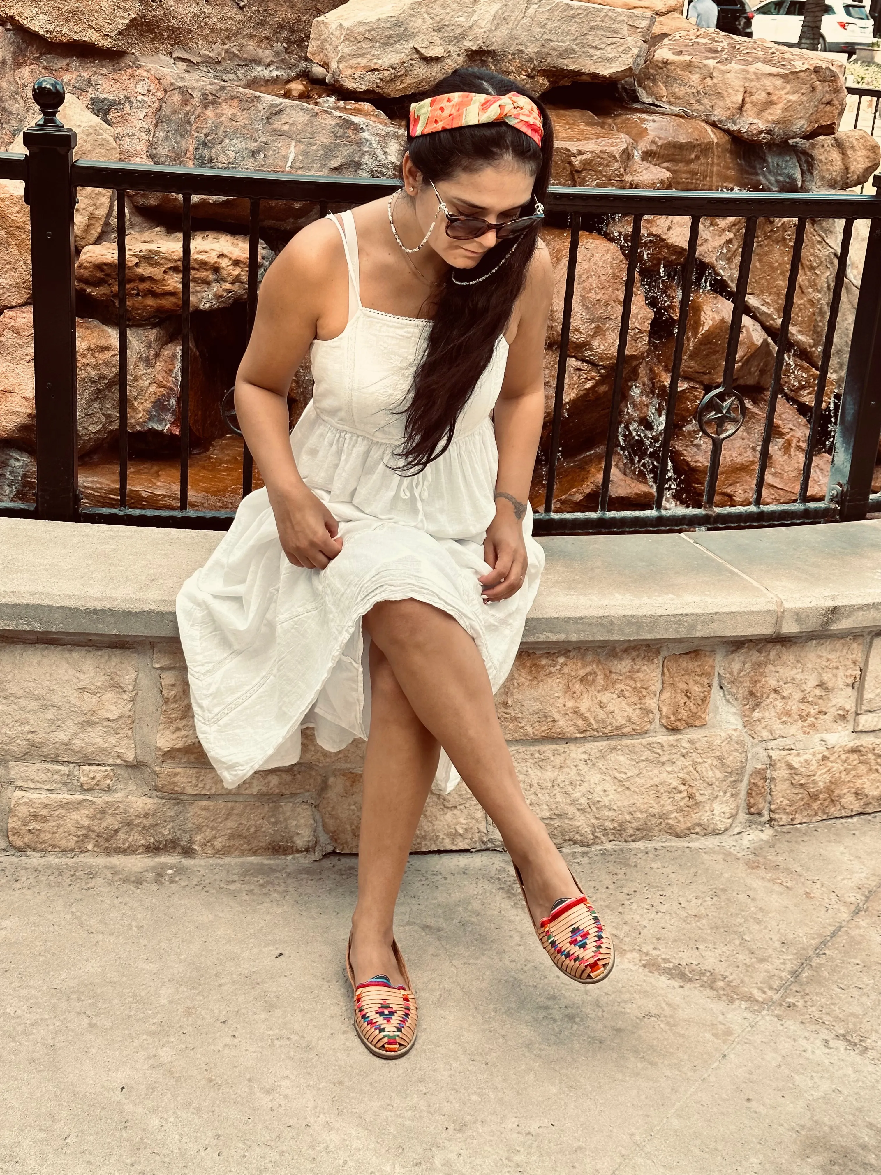 Artisans Vibrant Leather Huarache Sandals