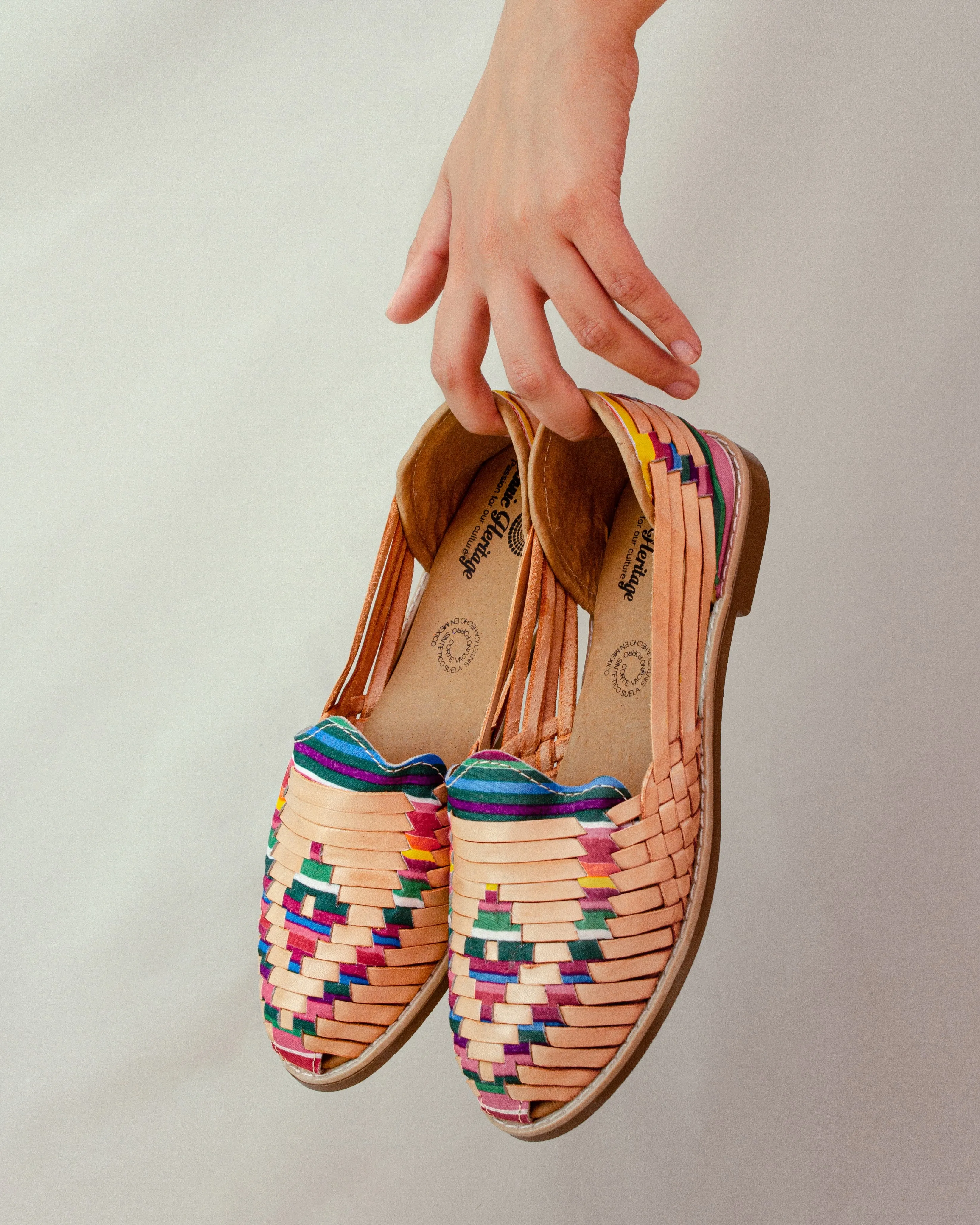 Artisans Vibrant Leather Huarache Sandals