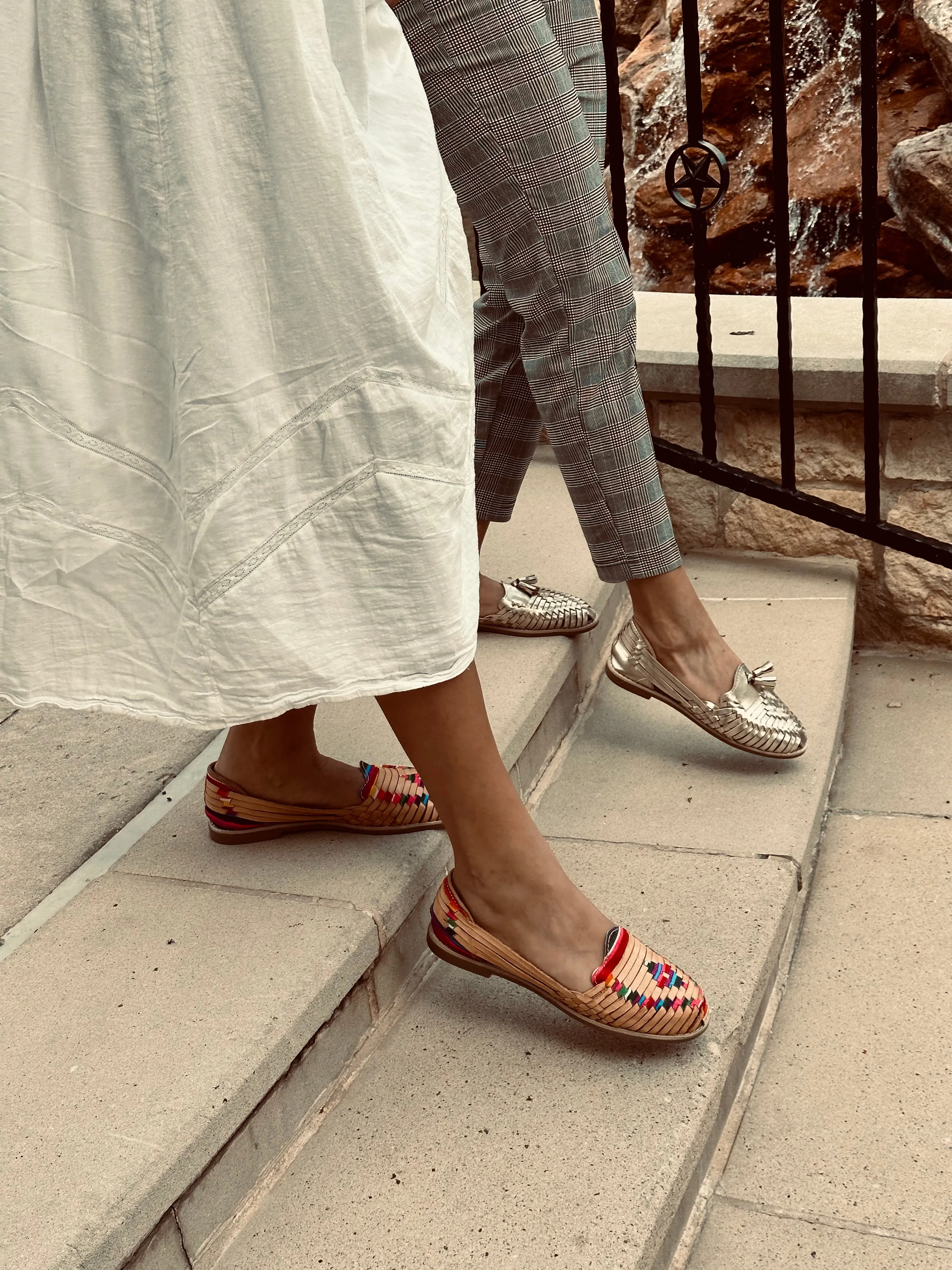 Artisans Vibrant Leather Huarache Sandals