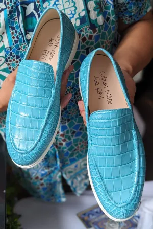 Ascot Cannes - Light Blue Crocodile