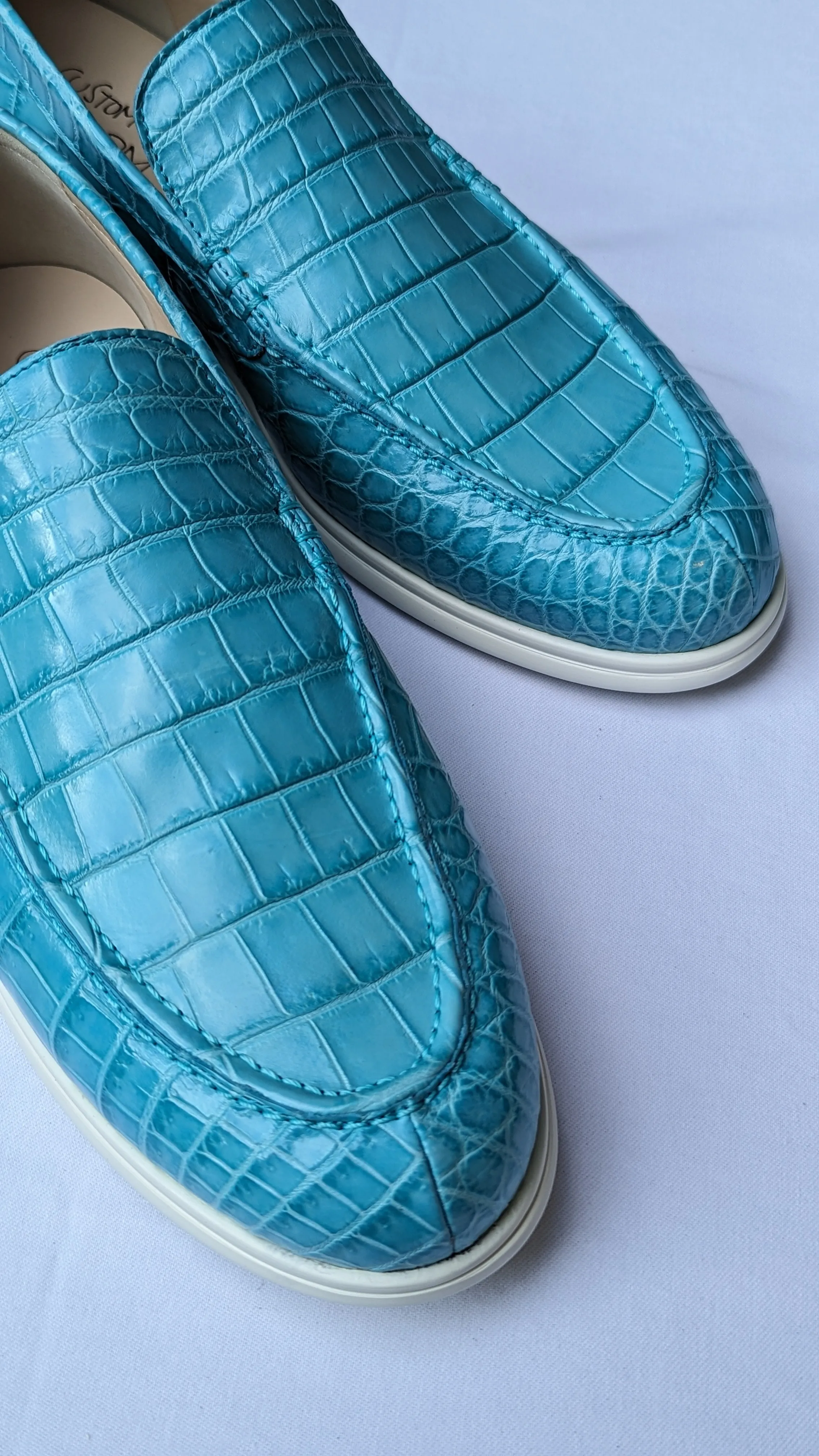 Ascot Cannes - Light Blue Crocodile