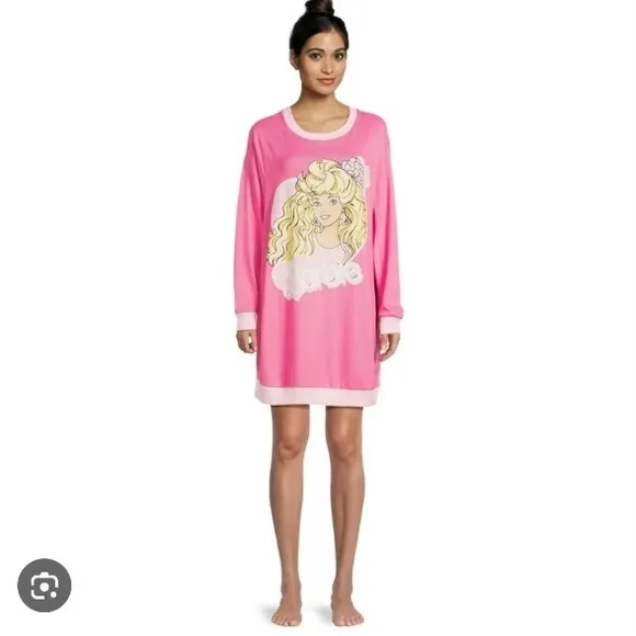 Barbie Dress Sleepwear Pink Nightgown Pajama‎ Size S NEW NWOT