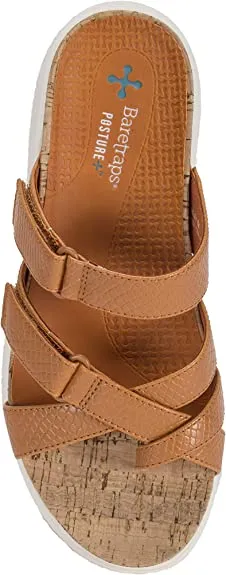 BareTraps Womens Selby Strappy Thong Wedge Sandals Orange 9 Medium (B,M)