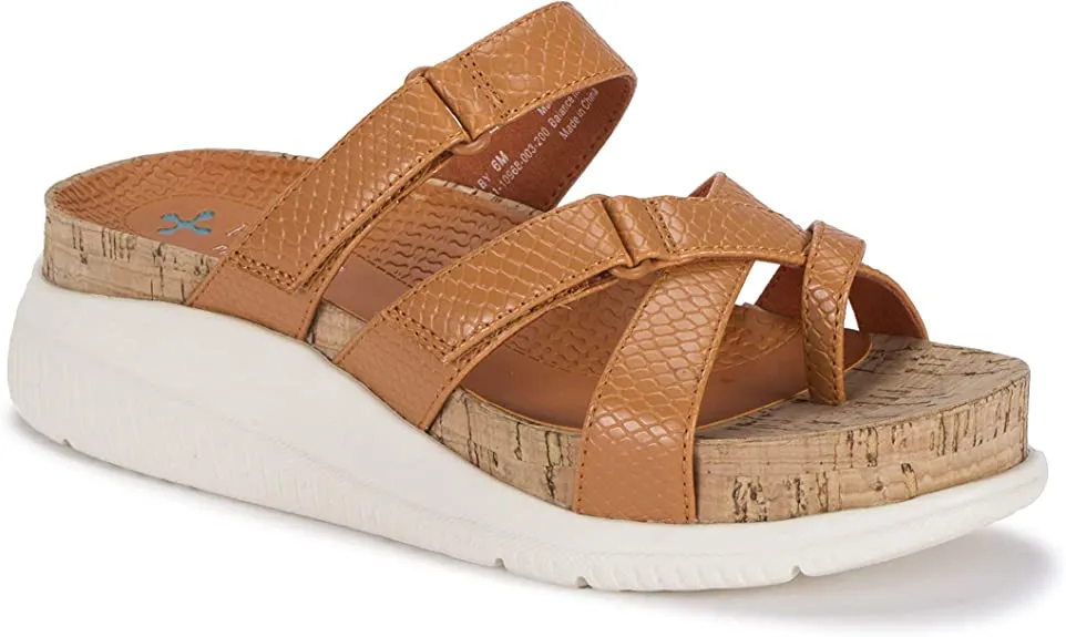 BareTraps Womens Selby Strappy Thong Wedge Sandals Orange 9 Medium (B,M)