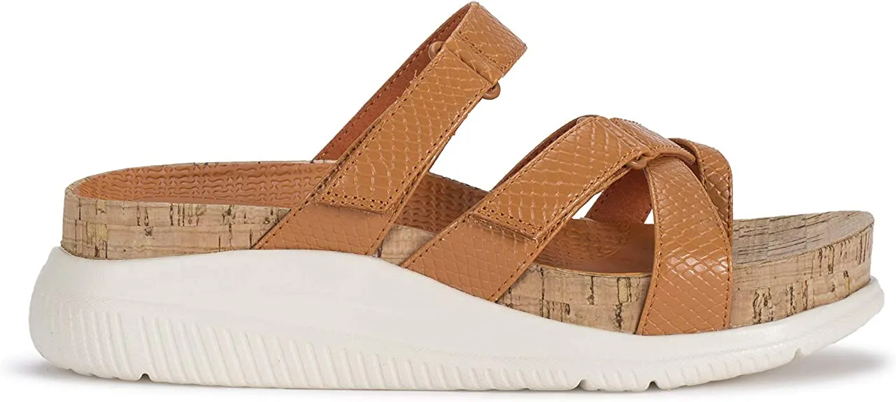 BareTraps Womens Selby Strappy Thong Wedge Sandals Orange 9 Medium (B,M)