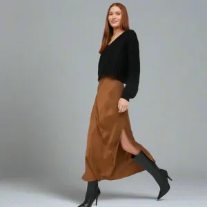 Bella Dahl Asymmetric Side Slit Bias Skirt