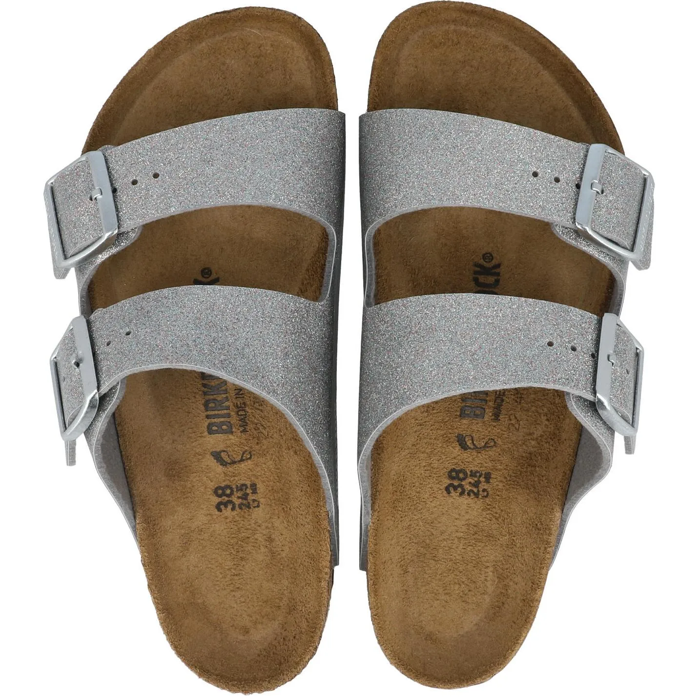 Birkenstock Arizona Kids Sandals Sparkling Light Silver