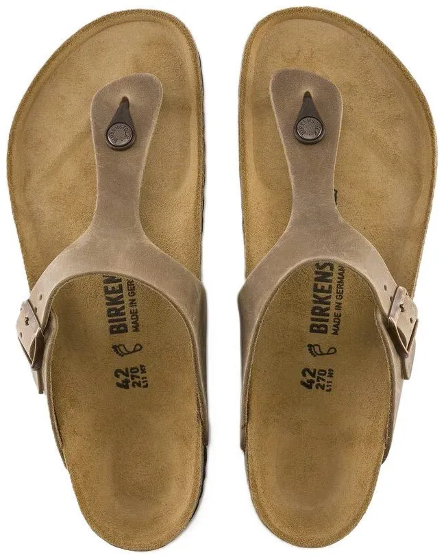 Birkenstock Gizeh Sandals - Tobacco Brown Oiled Leather | Comfortable Cork Footbed