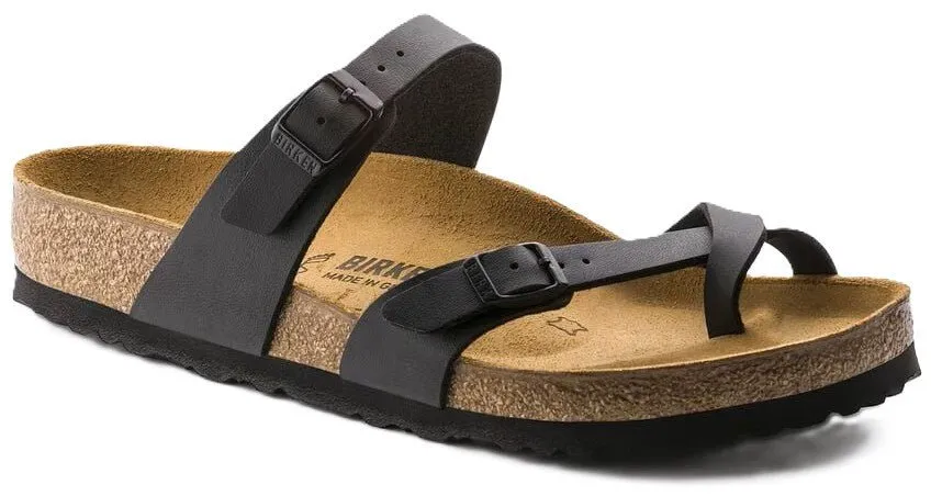 Birkenstock Mayari Sandals - Black Birko-Flor | Comfortable Cork Footbed