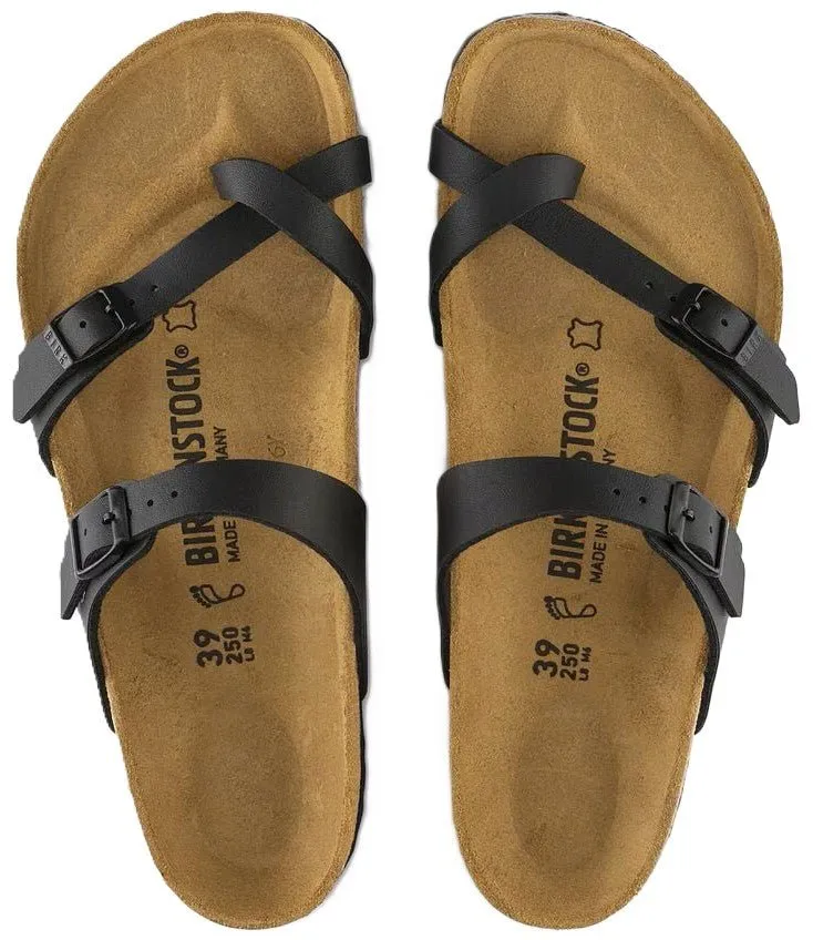 Birkenstock Mayari Sandals - Black Birko-Flor | Comfortable Cork Footbed