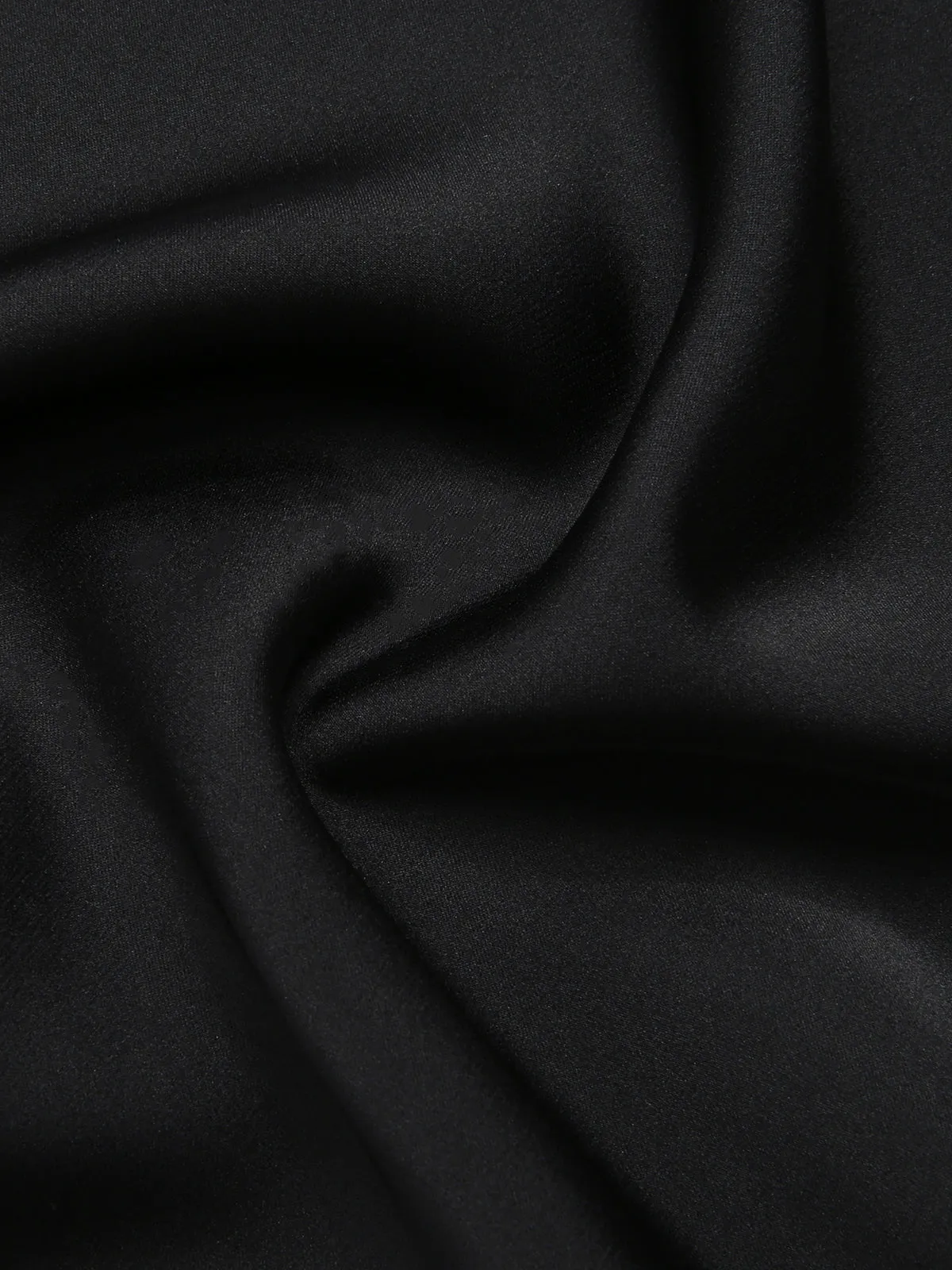 Black 1950s Solid V-Neck Lace Nightgown