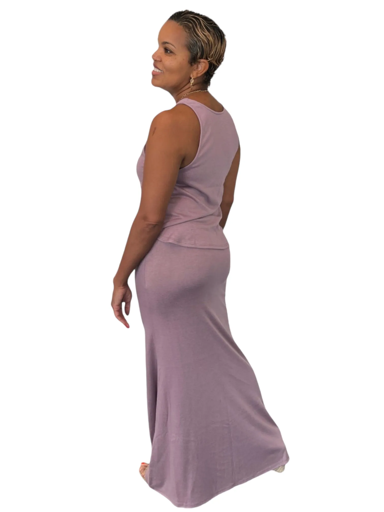 Blair- Lavender Long Fitted Skirt - TN-153