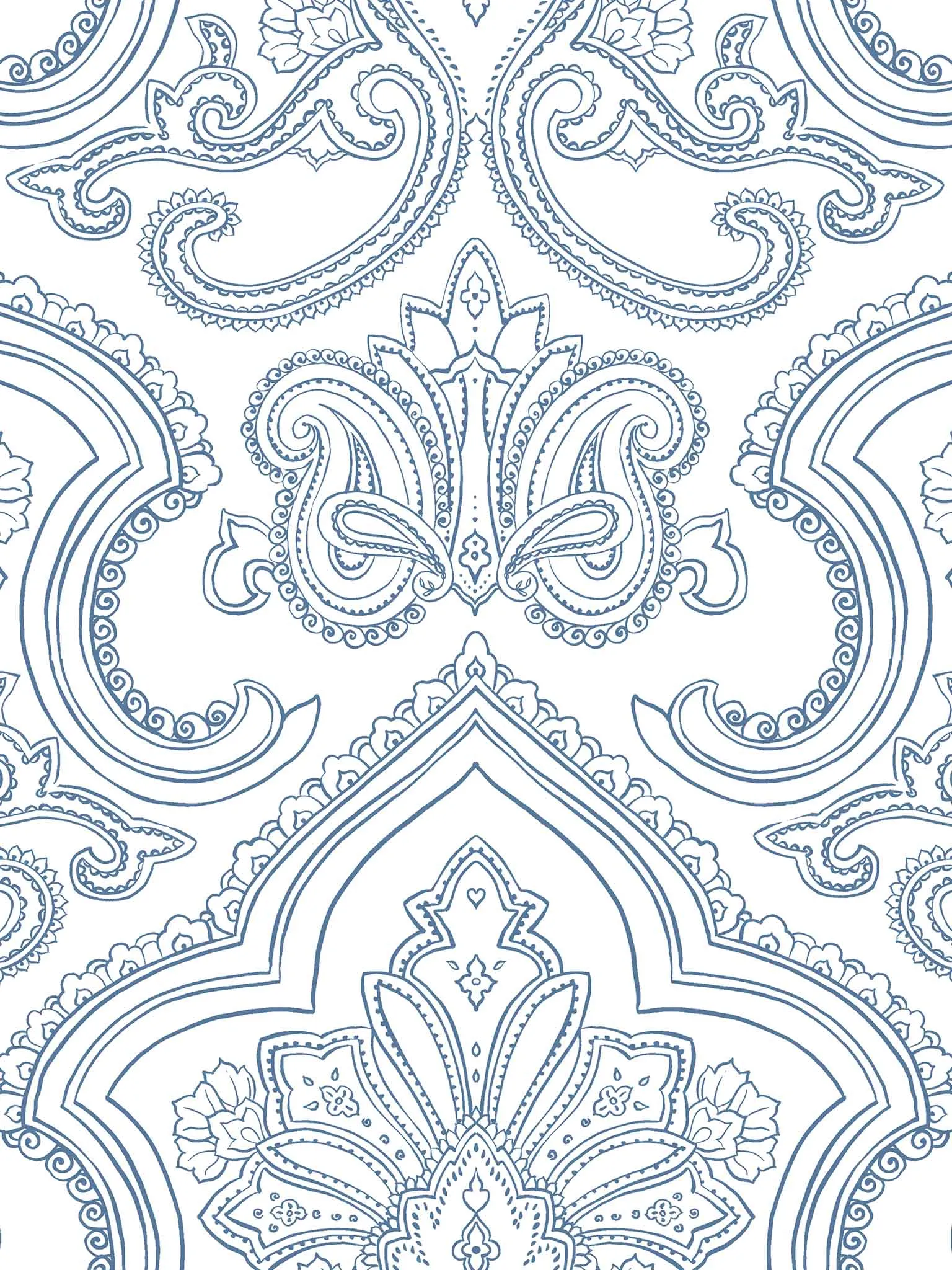 Blue Paisley Cap Sleeve Short Nightgown
