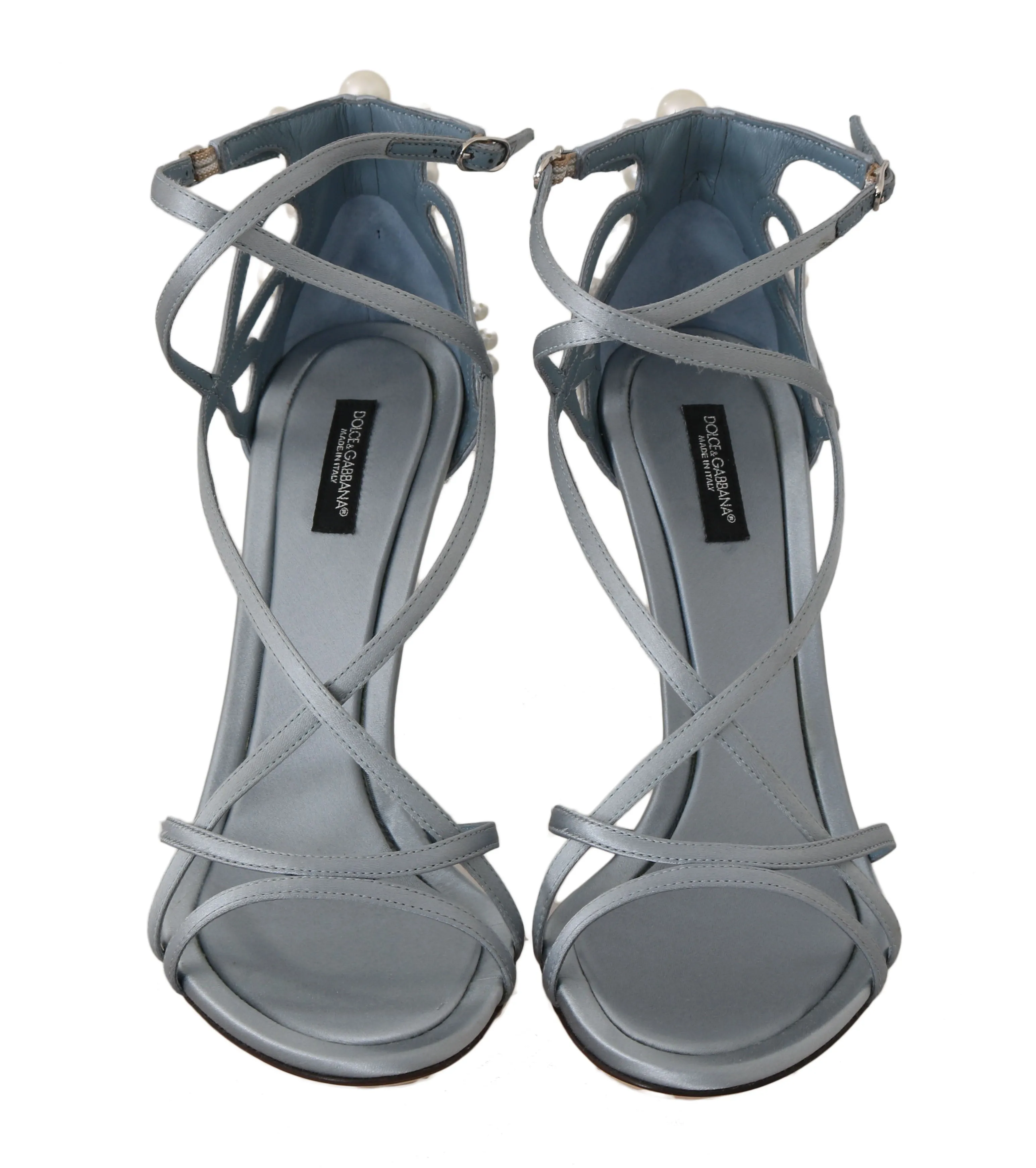 Blue Silk Raso Stiletto Heels