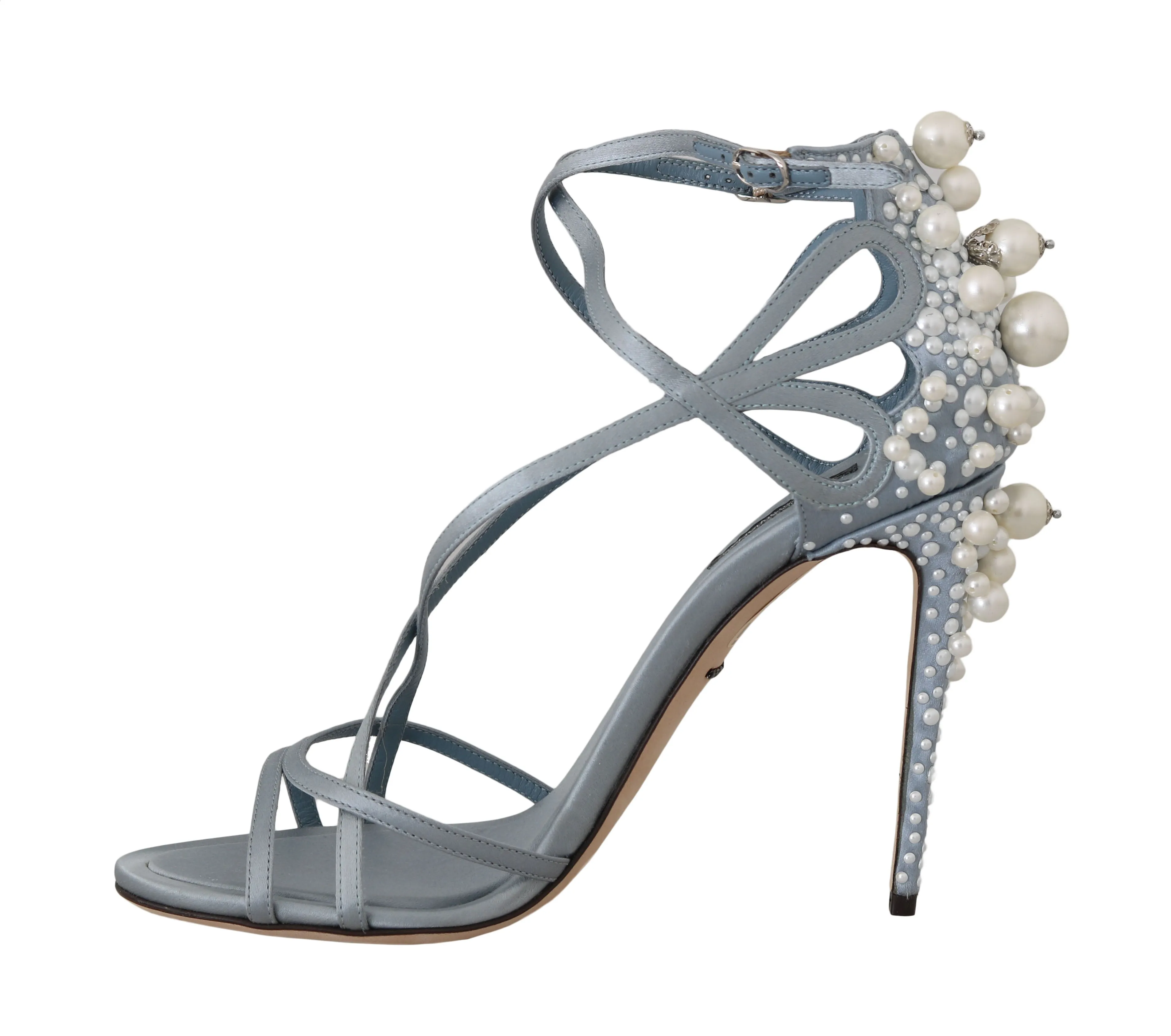 Blue Silk Raso Stiletto Heels