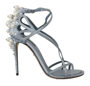 Blue Silk Raso Stiletto Heels
