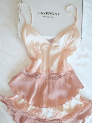 Blush Pink Satin Sleepwear Set